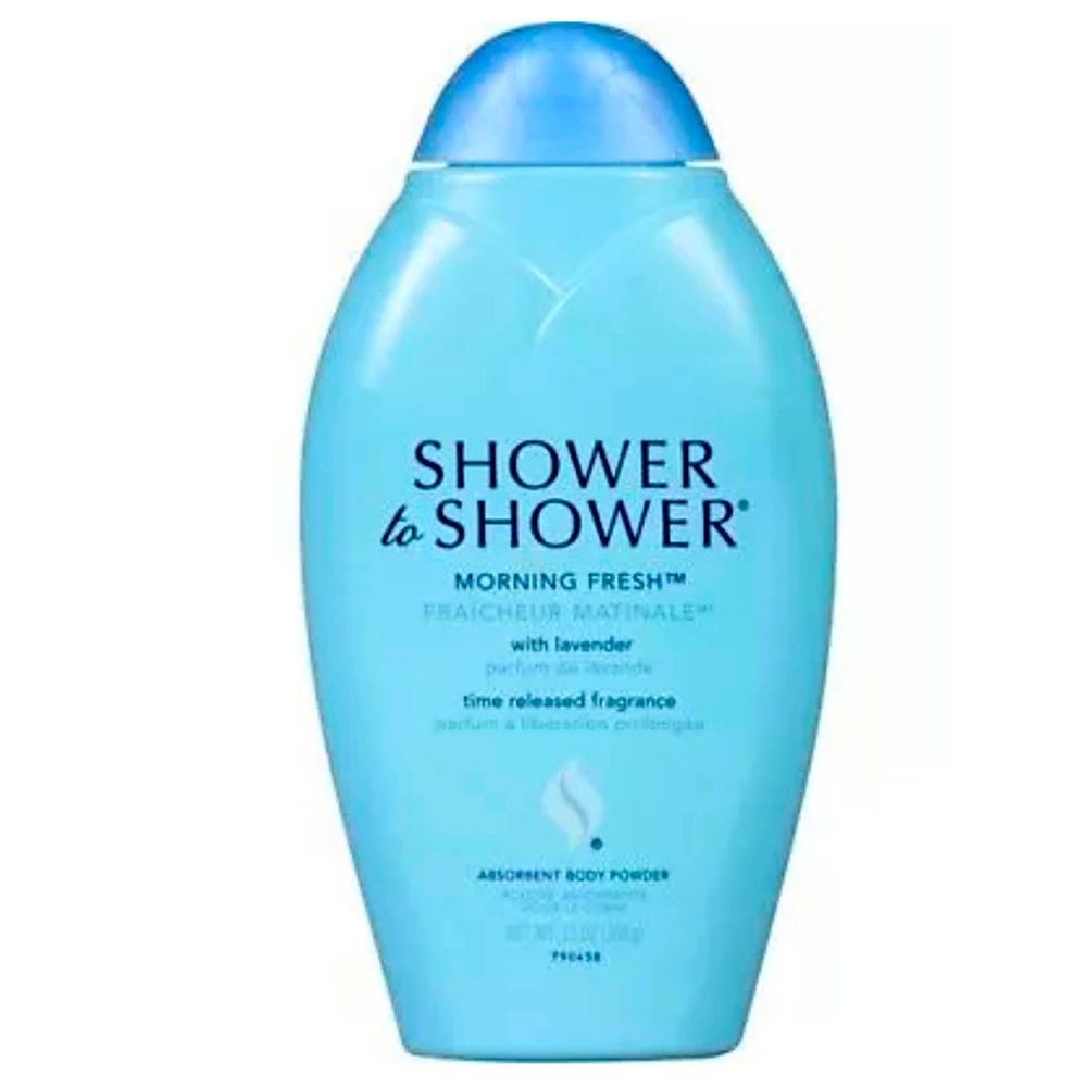 Shower to Shower Morning Fresh Body Powder Talc Lavender Blue Bottle Large 13 oz